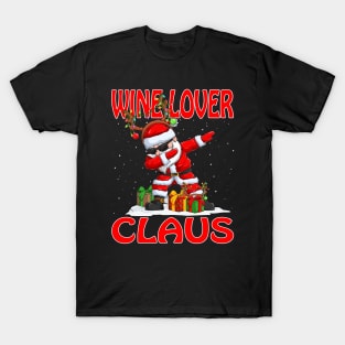 Wine Lover Santa Claus Reindeer Christmas Matching Costume T-Shirt